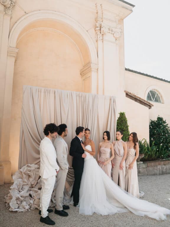 Outdoor wedding ceremony at Villa Aurelia, Rome