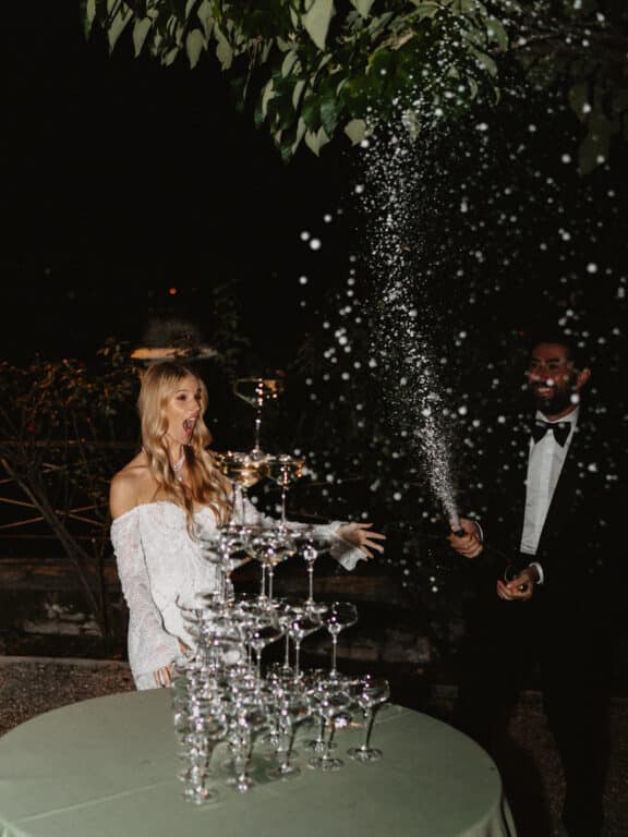 Villa Pizzo wedding venue by night, Lake Como