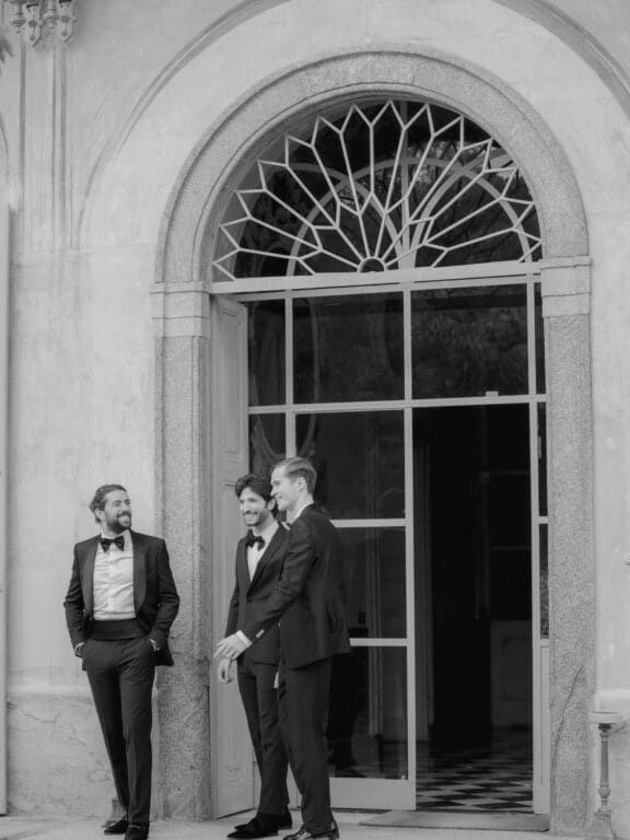 Groomsmen at Villa Pizzo, Lake Como